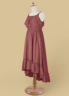 Azazie Karmen Flower Girl Dresses Amethyst A-Line Ruched Chiffon Dress image10