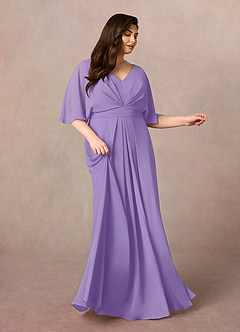 Azazie Oksana Mother of the Bride Dresses Tahiti A-Line V-Neck Pleated Chiffon Dress image7