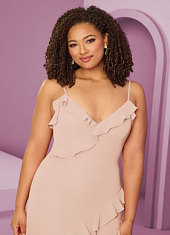 Barbie ♥ Azazie Jurken voor bruidsmeisjes Jurk van Chiffon met Kolom Engelse Roos image14