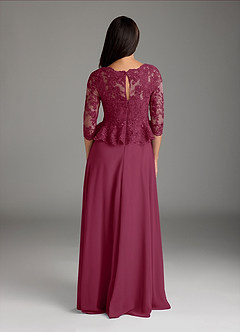 Azazie Averie Mother of the Bride Dresses Mulberry A-Line Boatneck Sequins Chiffon Dress image6
