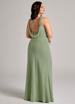 Azazie Rylina Bridesmaid Dresses Pistachio Mermaid Pleated Chiffon Dress image8