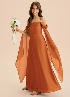 Azazie Moana Junior Klä av A-Line i Chiffong Plisserad image5