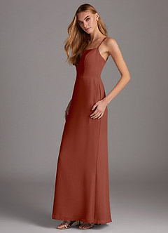 Azazie Tayla Final Sale Auburn Sheath Chiffon Dress image3