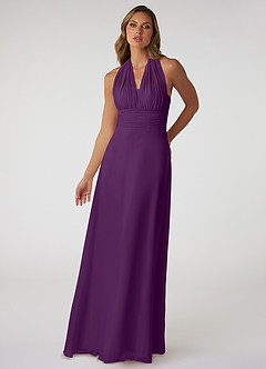 Azazie Fifi Bridesmaid Dresses Grape A-Line Strapless Chiffon Convertible Dress image2