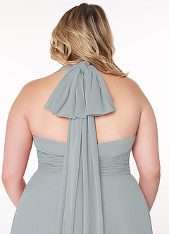 Azazie Fifi Vestidos de damas de honor Vestido de Gris Delfín de Gasa de Corte En A Convertible con Sin tirantes image14