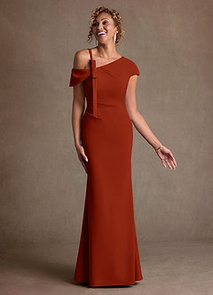 Azazie Rachael Suknie dla Matki Panny Młodej Osłona Zza ramienia Rozciągliwy Krep Długość podłogi Sukienka image1