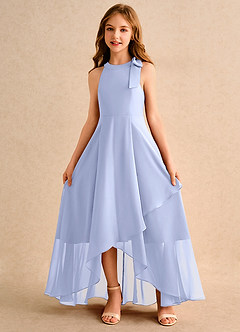 Azazie Boop Girls Formal Abiti da Ragazza di Fiori Abito A-Line in Chiffon Fiocco Ghiaccio image5