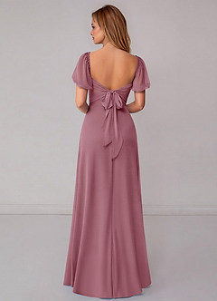 Azazie Fatima Bridesmaid Dresses Vintage Mauve A-Line with Pockets Chiffon Dress image5