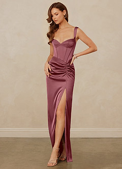 Christian Siriano Bridal for Azazie 1017 Bridesmaid Dresses Desert Rose Sheath Sweetheart Neckline Stretch Satin Dress image4