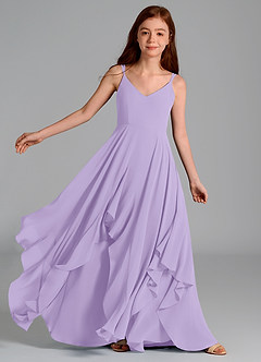 Azazie Karan Junior Abito A-Line in Chiffon Lilla image1