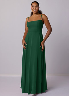 Barbie ♥ Azazie Bridesmaid Dresses Dark Green A-Line Chiffon Dress image7