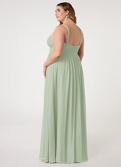 Azazie Chanel Bridesmaid Dresses Dusty Sage A-Line Pleated Chiffon Dress image9
