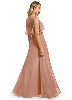 Azazie Jean Bridesmaid Dresses Champagne Rose A-Line Chiffon Convertible Dress image2