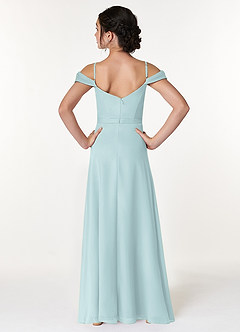 Azazie Alivia Junior Mist A-Line Off the Shoulder Chiffon Dress image2