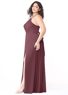 Azazie Evalleen Bridesmaid Dresses Sangria A-Line Pleated Chiffon Dress image10