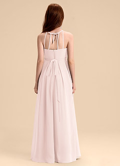 Azazie Arianthe Junior Vestido de Pétalo De Rosa de Gasa de Corte en A con Plisado image5