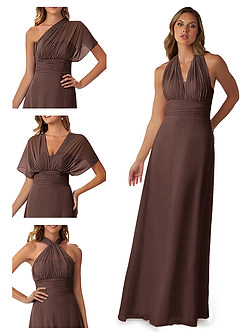 Azazie Fifi Bridesmaid Dresses Ganache A-Line Strapless Chiffon Convertible Dress image7