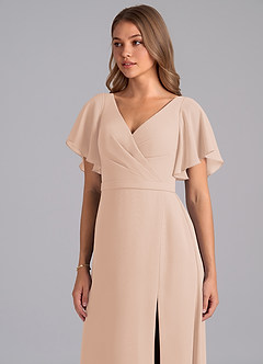 Azazie Ambrosia Brautjungfernkleider A-Linie Plissee Chiffon Kleid Englisches Rosa image7
