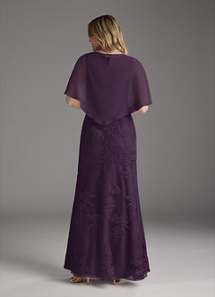 Azazie Whilhelmina vestidos de madre de la novia Vestido de Ciruela de Gasa de Sirena con Encaje image6