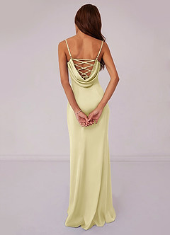 Barbie ♥ Azazie Bridesmaid Dresses Lemon Sorbet Mermaid Corset Stretch Satin Dress image2