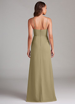 Azazie Maci Bridesmaid Dresses Moss Green Sheath Pleated Chiffon Dress image7