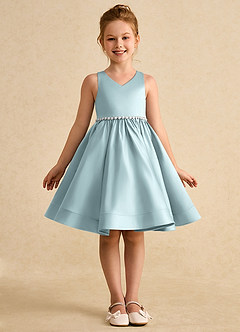 Azazie Julietta Blumenmädchenkleider Ballkleid Cabrio Tüll Kleid Nebel image9