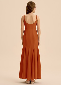 Azazie Evey Junior Paprika Mermaid Pleated Chiffon Dress image2