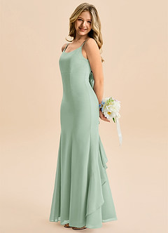 Azazie Lioren Junior 인어 절하다 쉬폰 플로어 길이 주니어 신부 들러리 드레스 image2