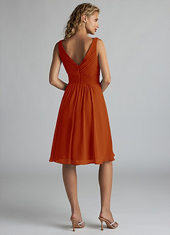 Azazie Grace Bridesmaid Dresses Paprika A-Line Pleated Chiffon Dress image2