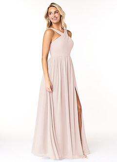 Azazie Elvira Bridesmaid Dresses Rose Petal A-Line Pleated Chiffon Dress image8