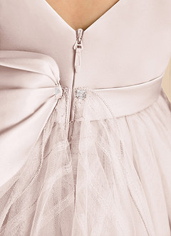 Azazie Pear Flower Girl Dresses Rose Petal Ball-Gown Bow Tulle Dress image7