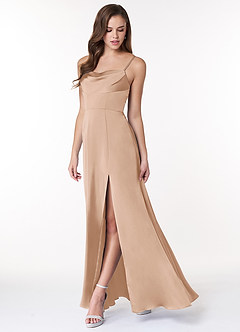Azazie Clove Stretch Satin Dress Final Sale  image4