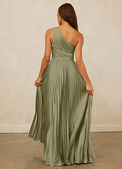 Christian Siriano Bridal for Azazie 1008 Bridesmaid Dresses Pistachio A-Line One Shoulder Stretch Satin Dress image7
