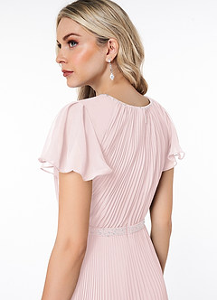 Azazie Kara Modest Bridesmaid Dresses A-Line Pleated Chiffon Floor-Length Dress image6