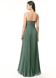 Azazie Vini Bridesmaid Dresses Eucalyptus A-Line V-Neck Pleated Chiffon Dress image2