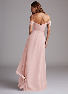 Azazie Marley Bridesmaid Dresses Powder Pink A-Line Off the Shoulder Chiffon Convertible Dress image2