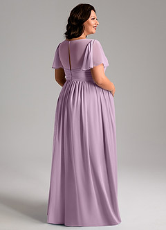 Azazie Verna Maternity Bridesmaid Dresses A-Line V-Neck Ruched Chiffon Floor-Length Dress image8
