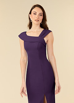 Azazie Ellen Kleider für die Brautmutter Etui Seitliche Cut-Outs Stretch-Krepp Kleid Pflaume image5