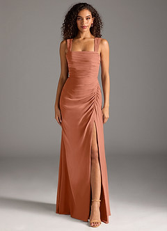 Azazie Jesaphine Bridesmaid Dresses MAI TAI Sheath Bow Chiffon Dress image5