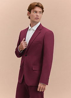 front James Burgundia Jachetă de costum elastică structurată