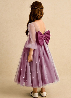 Azazie Trudy Flower Girl Dresses Mulberry Ball-Gown Sweetheart Neckline Tulle Dress image7