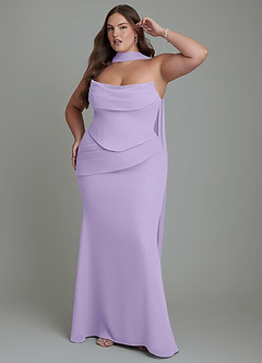 Azazie Sorrel Bridesmaid Dresses Lilac Mermaid Corset Chiffon Dress image12