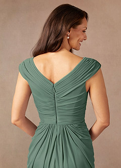 Azazie Lisolette Mère de la mariée Robes Robe Fourreau en Maille Plissée Eucalyptus image8