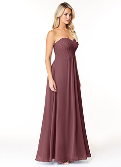 Azazie Yazmin Bridesmaid Dresses Sangria A-Line Sweetheart Neckline Chiffon Convertible Dress image5