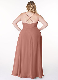 Azazie Naeem Bridesmaid Dresses Cedar Rose A-Line V-Neck Ruffle Chiffon Dress image8