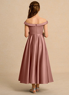 Azazie Teeny Girl Flower Girl Klänningar Klä A-Line i Matt satäng Plisserad image2