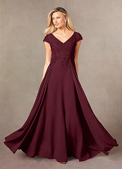 Azazie Rosemarie Kleider für die Brautmutter A-Linie Spitze Kleid Cabernetrot image1