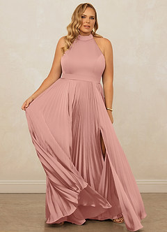 Christian Siriano Bridal for Azazie 1007 Bridesmaid Dresses Rosette A-Line Pleated Stretch Satin Dress image12