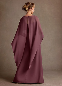 Azazie Marilla Mother of the Bride Dresses Sangria A-Line Pleated Chiffon Dress image3