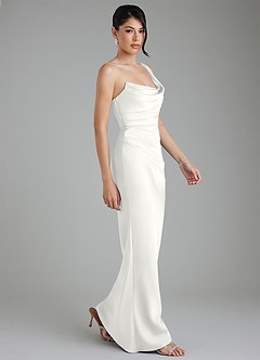 Azazie Sabrina Bridesmaid Dresses White Mermaid Corset Stretch Satin Dress image9